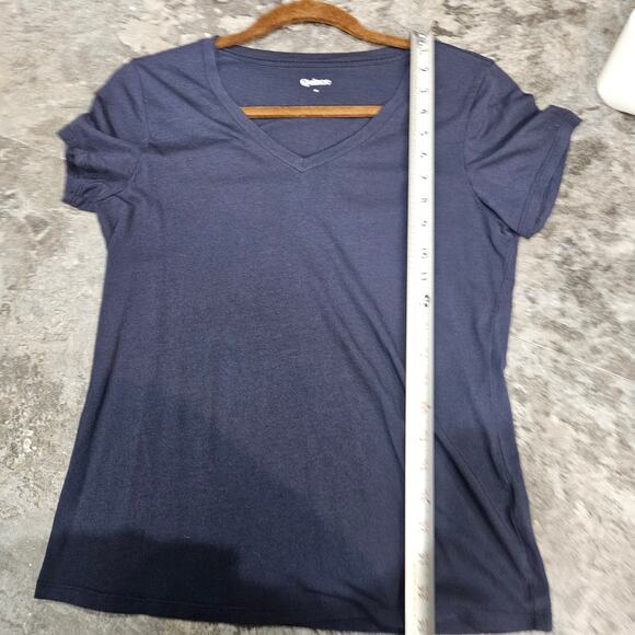 Quince Cotton Modal V Neck Tee Navy Blue Size Small - Picture 5 of 6